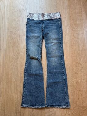 REVICE Blue Flare Jeans with Sequin Waistband - SIENA JEAN / STARDOM